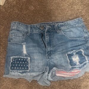 3 for $15. Women’s Size 9 10 Rue21 Blue Jean Shorts with USA red white blue